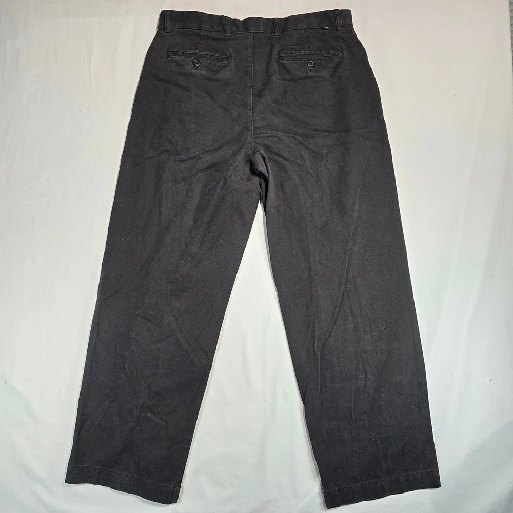 Chaps True American Chino Mens 34x30 Black 100% Cotton Straight Leg Pants A0286